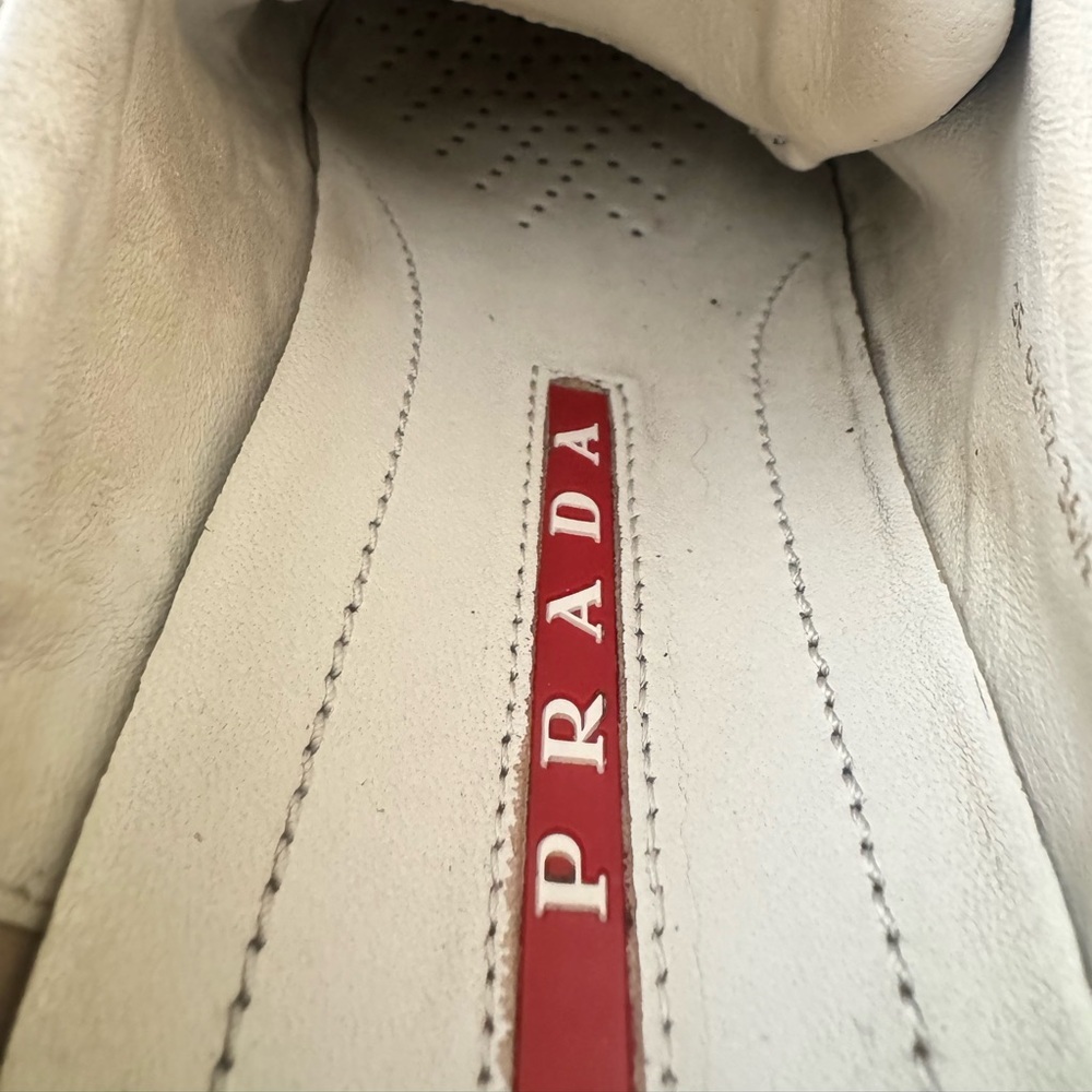 PRADA Authentic Women’s Navy Blue Suede Sneakers Size 6.5 (36.5 EU) - Picture 9 of 16